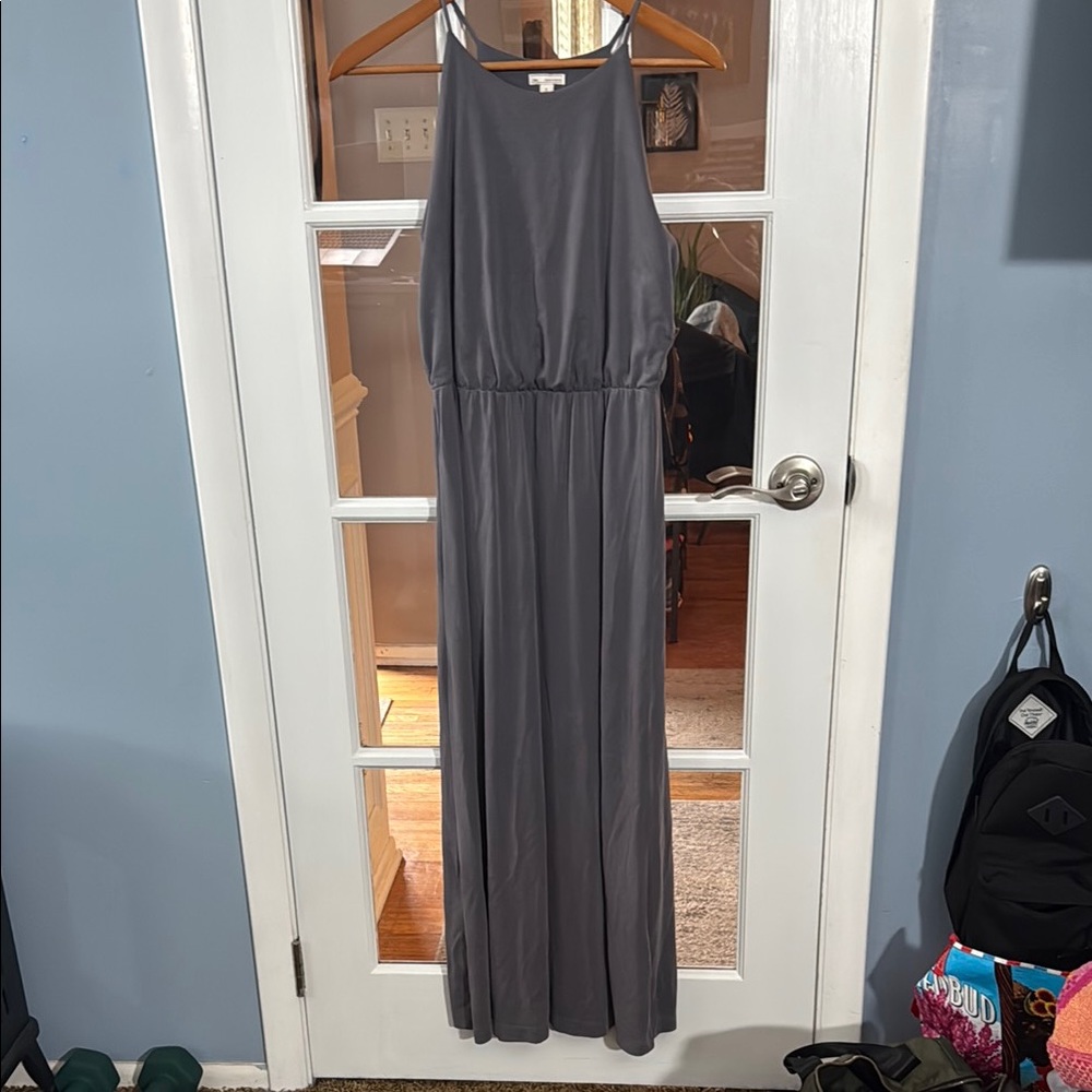 Elegant Gray Maxi Dress Size Petite Small EUC